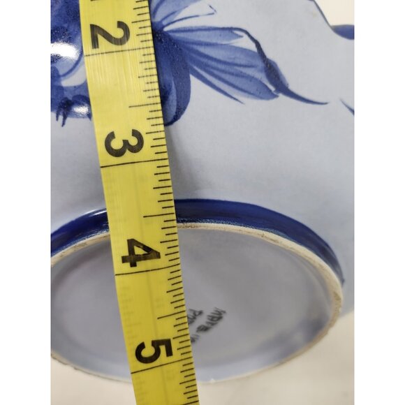 Vintage Portugal Pottery Floral Square Ceramic Serving Bowl Hand Painted Ruffle - Picture 8 of 8